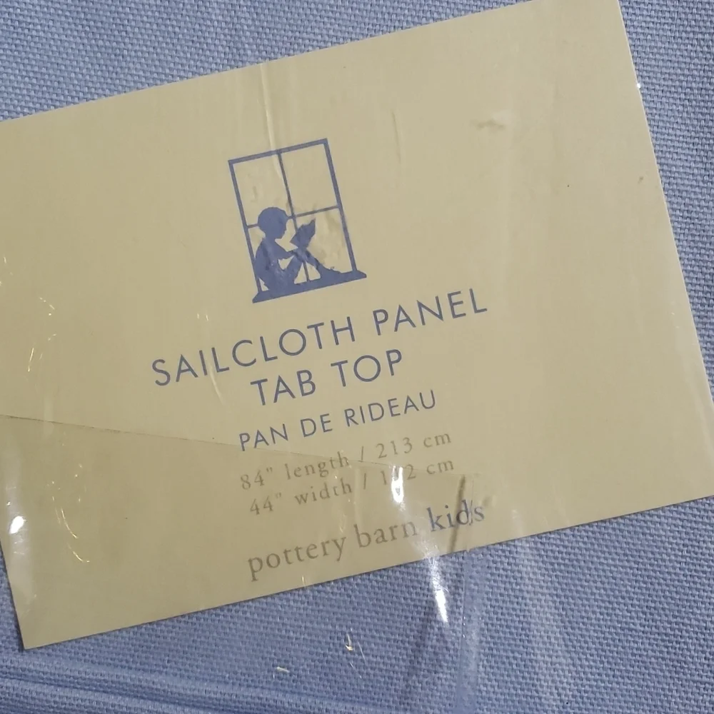 NWT Pottery Barn kids Sailcloth Drape 44 x 84 inch tab top 100% cotton